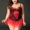 Plus Red Mesh Slimming Sexy Lingerie für Sexpuppen