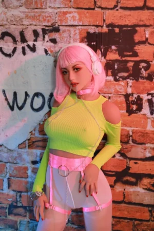 Neon Pink Perücke Trendy Cyberpunk Sexpuppen