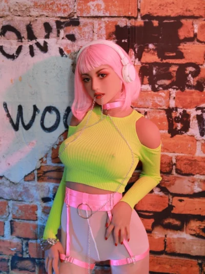 Neon Pink Perücke Trendy Cyberpunk Sexpuppen