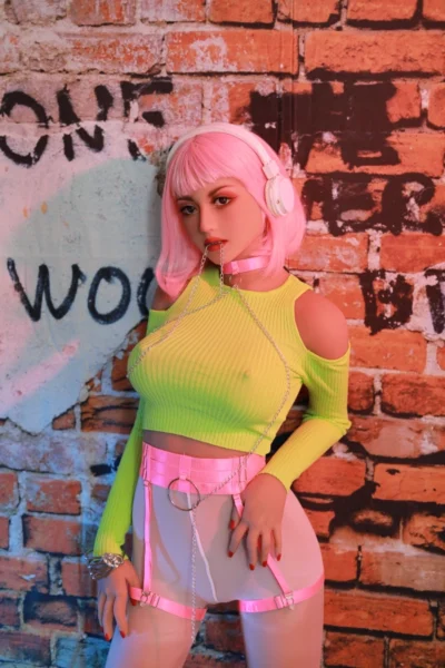 Neon Pink Perücke Trendy Cyberpunk Sexpuppen