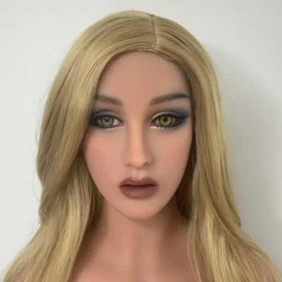 TPE Sexpuppen-Kopf mit blonden Haaren und realistischen Gesichtszügen