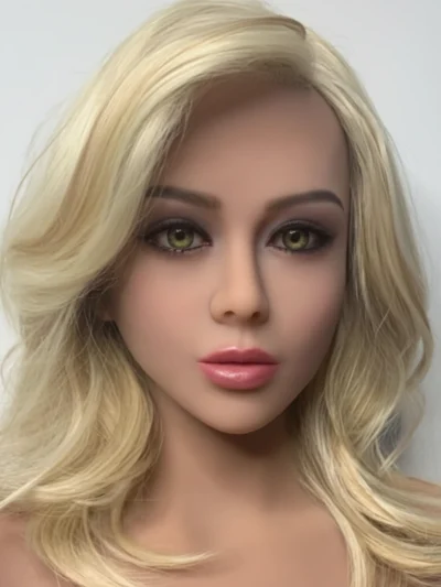 TPE Sexpuppen-Kopf mit blonden Haaren und realistischen Gesichtszügen