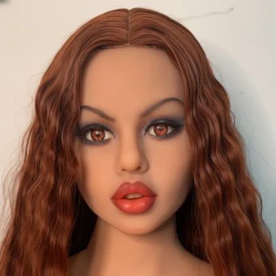 TPE Sexpuppen-Kopf mit roten Haaren und realistischen Gesichtszügen