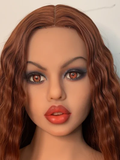 TPE Sexpuppen-Kopf mit roten Haaren und realistischen Gesichtszügen