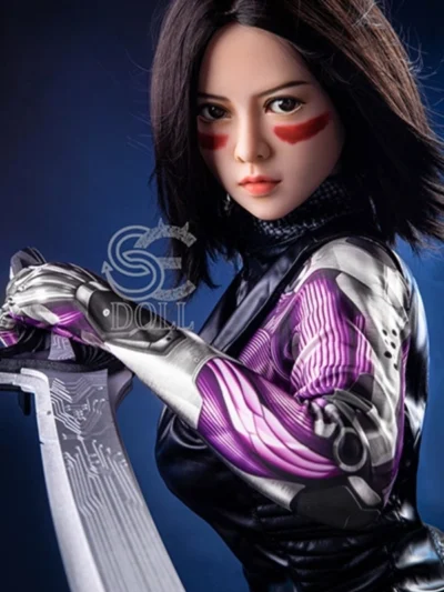 cyberpunk battle angel inspirierte sexpuppe frontansicht