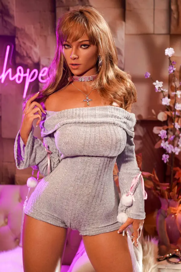 june – 175cm weizen hautton evo skelett sexpuppe Fokus auf die handgefertigten Augen und die präzise Augenbrauen-Implantation.