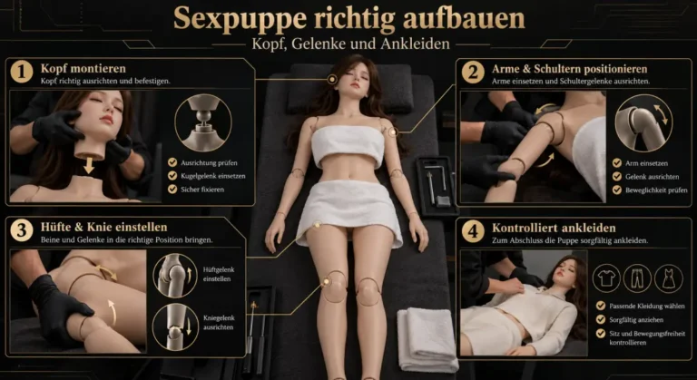Technische Anleitung zum Aufbau einer Sexpuppe mit Kopfmontage, Gelenkpositionierung und Ankleiden